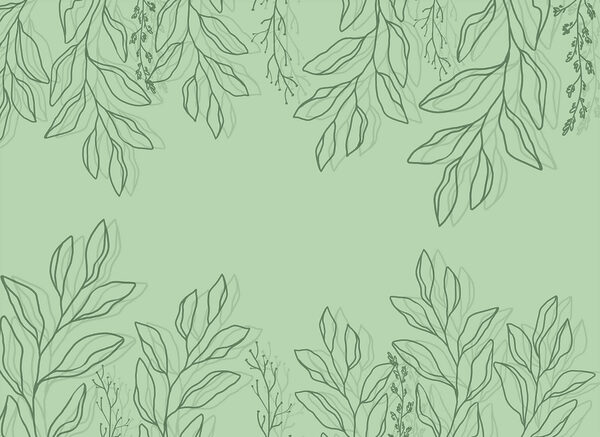 Green background with leaves