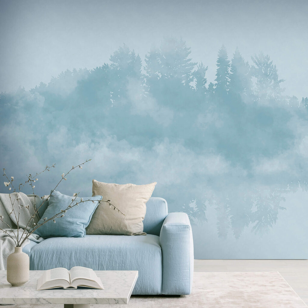 Chmura dymu i drzewa