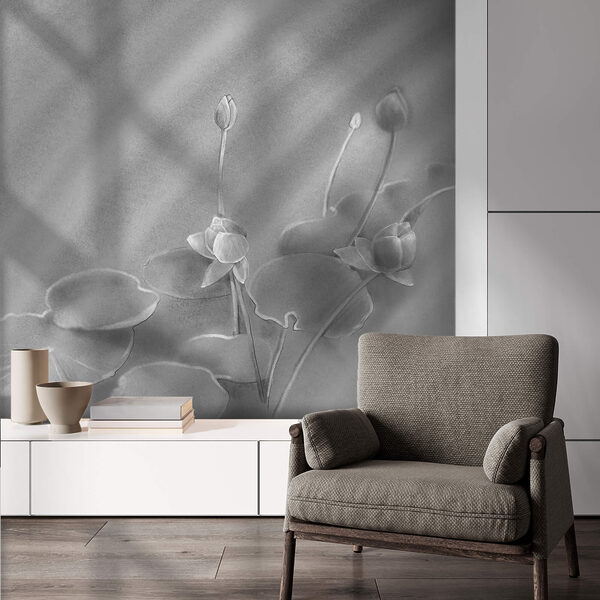 Spokojna scena z liliami wodnymi uchwycona w piękny sposób