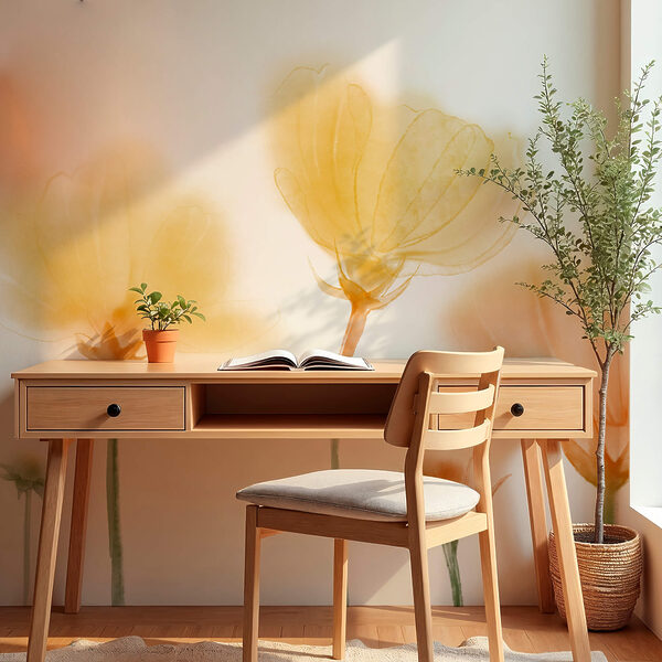 Grupa kwiatów ze światłem