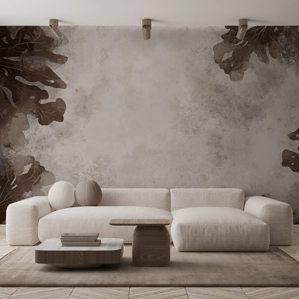 Brązowe liście na białym tle