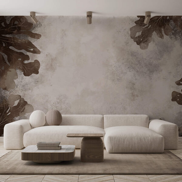 Brązowe liście na białym tle