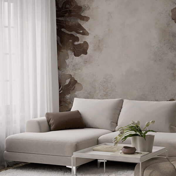 Brązowe liście na białym tle