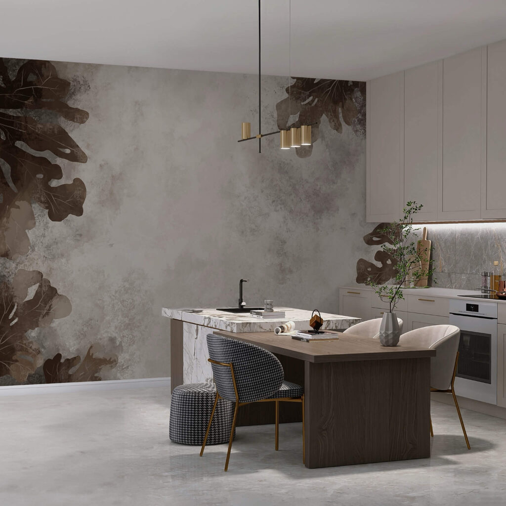 Brązowe liście na białym tle