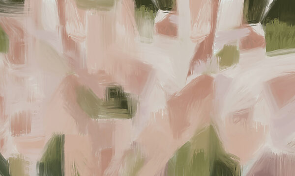 Painting of a pink and green background