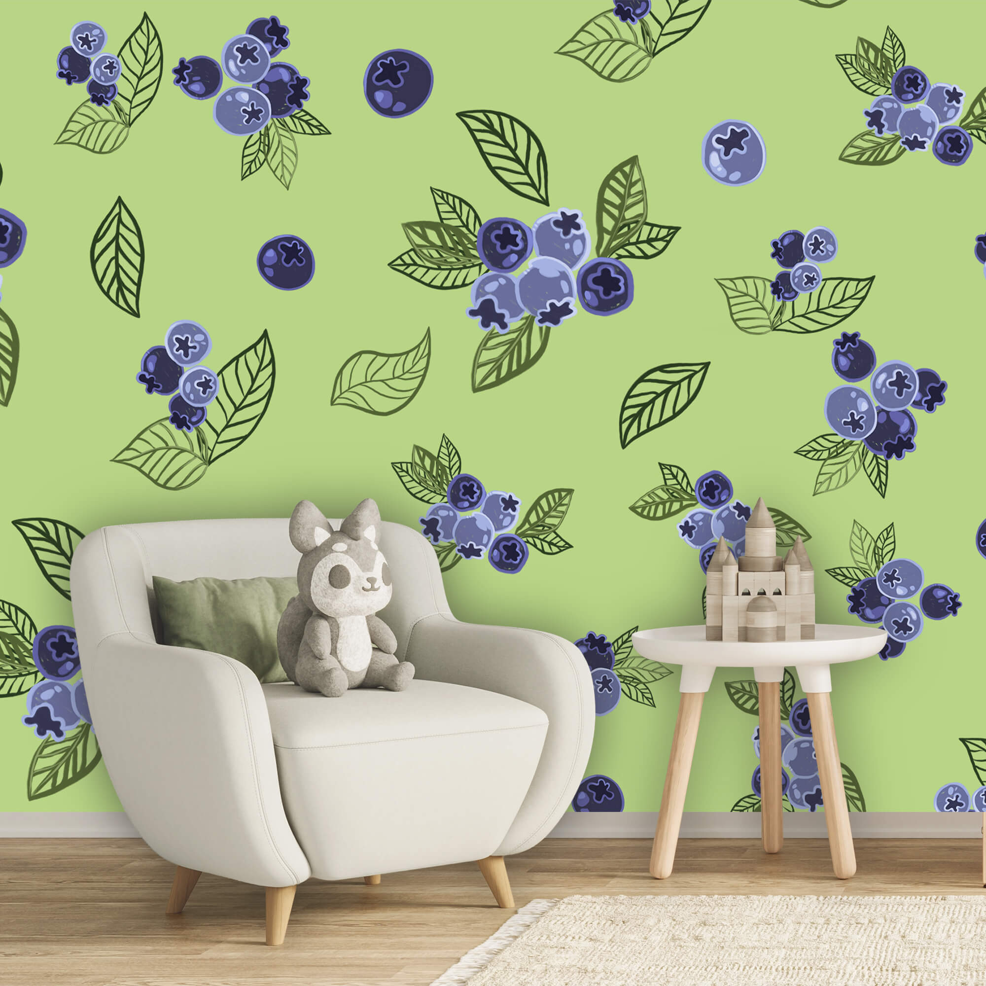 Wzór z jagodami i liśćmi