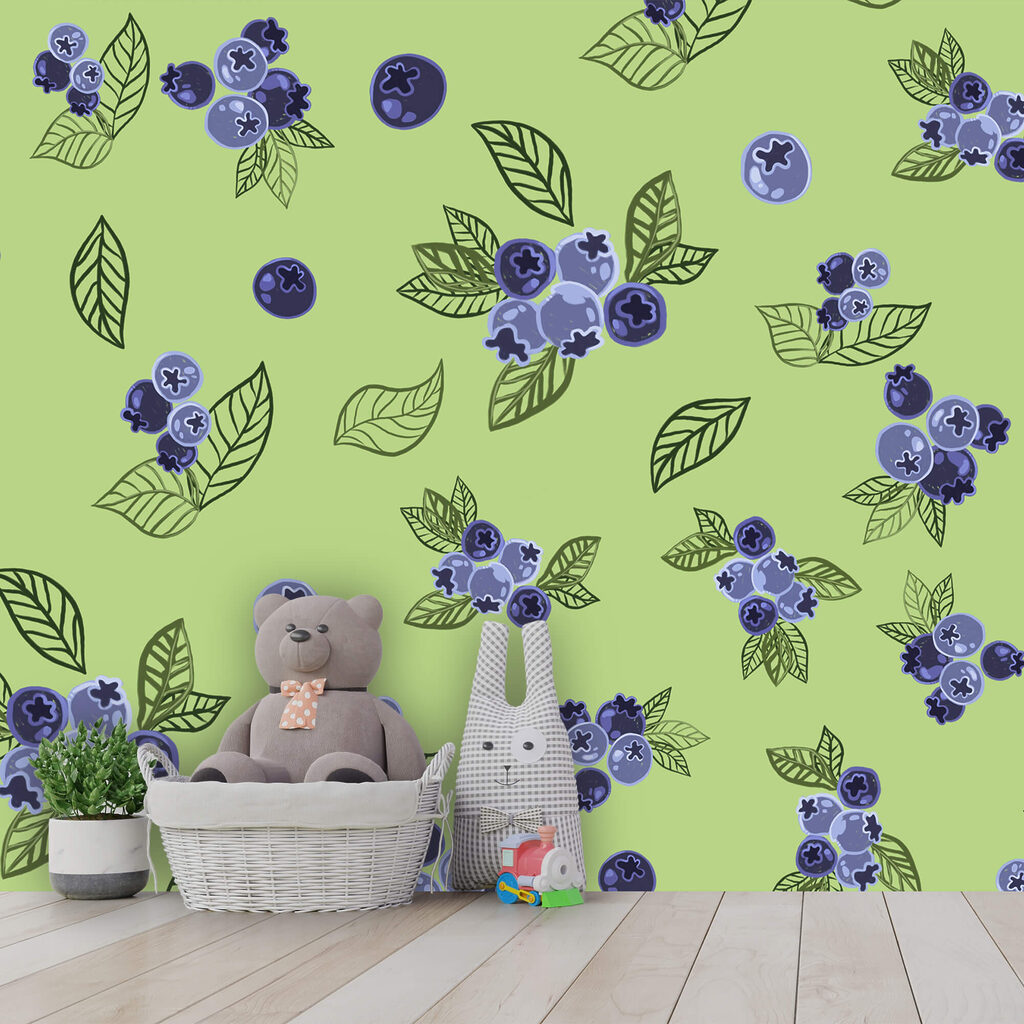 Wzór z jagodami i liśćmi