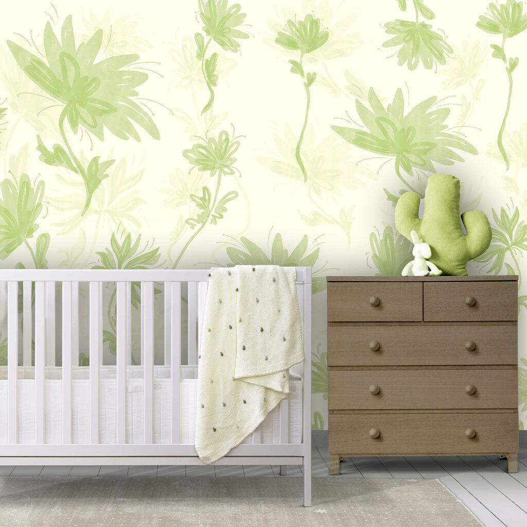 Zielono-biały wzór kwiatowy