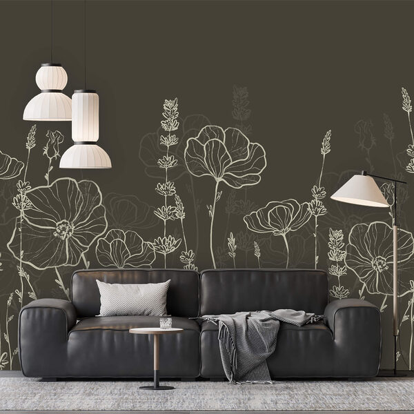 Fototapeta Fototapeta Rząd kwiatów na ciemnym tle (SKU: t00628v1)