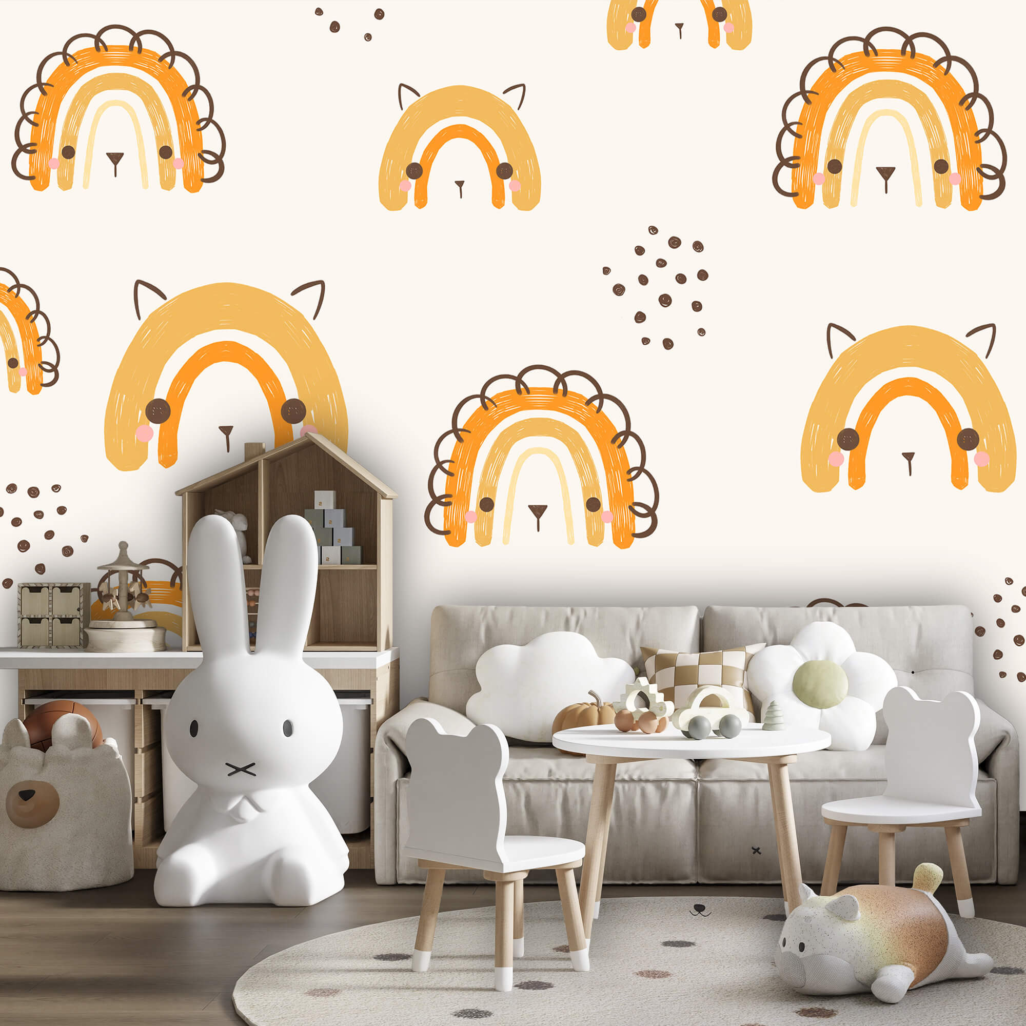 Wzór z rysunkowymi zwierzętami