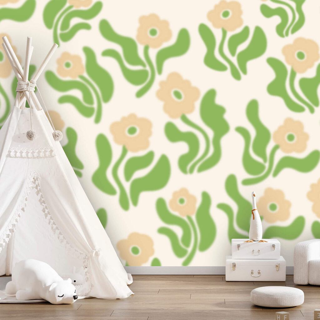 Wzór z kwiatów i liści