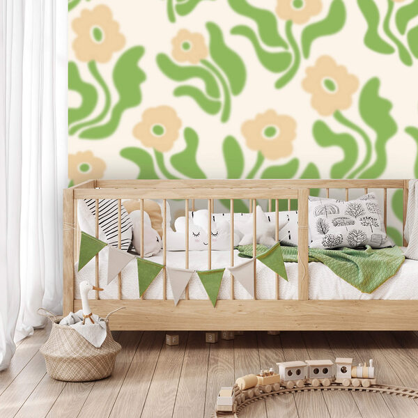 Wzór z kwiatów i liści