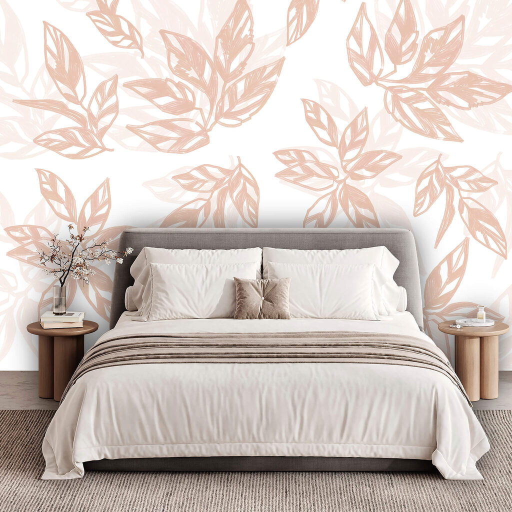 Wzór liści na białym tle