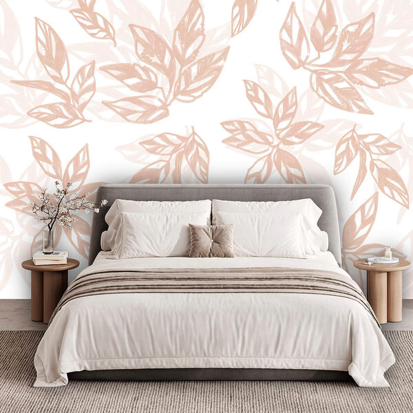 Wzór liści na białym tle