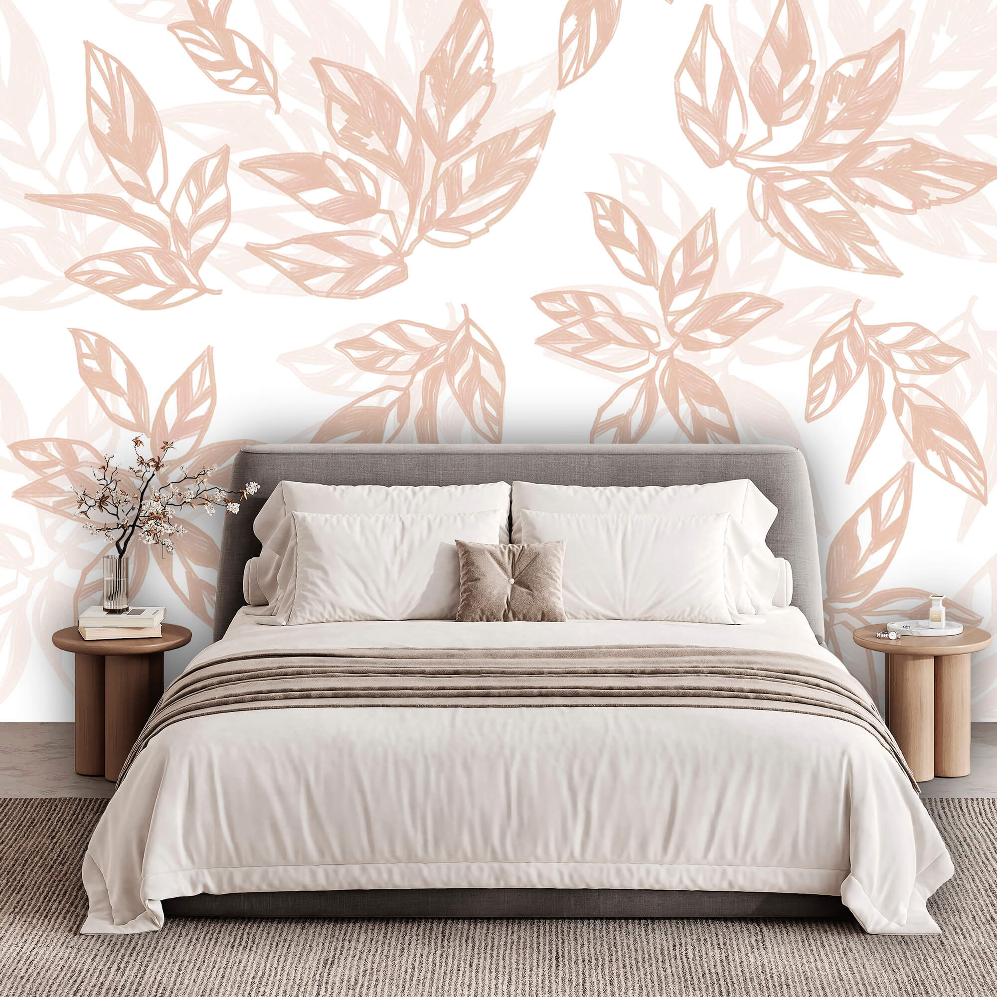 Wzór liści na białym tle