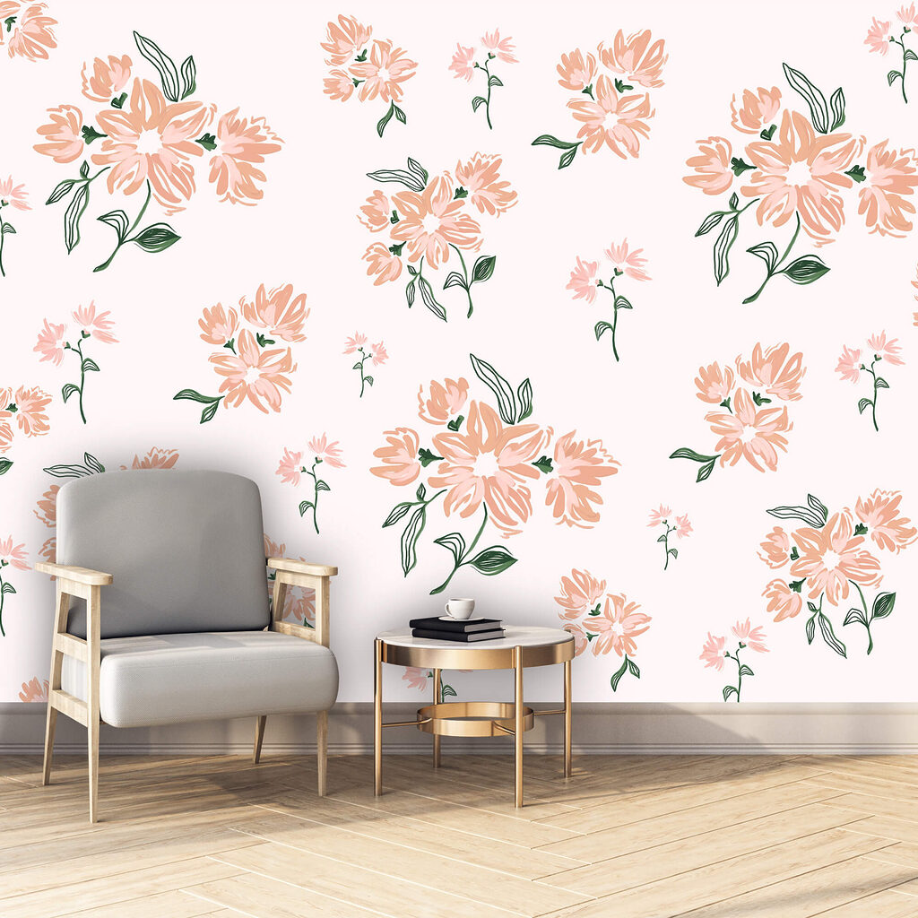 Wzór kwiatowy na białym tle