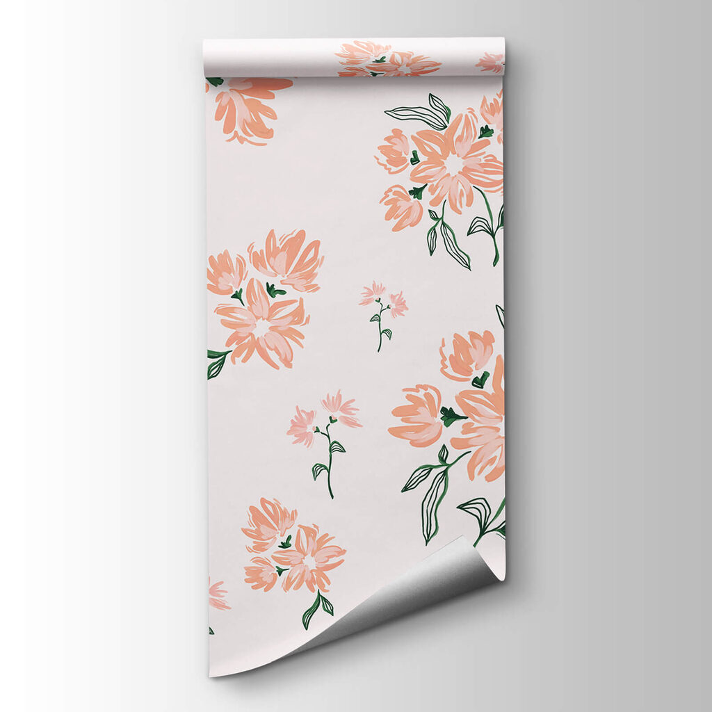 Pattern of flowers on a white background