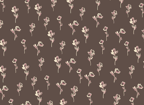 Pattern of flowers on a brown background
