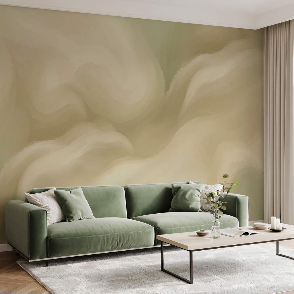 Delikatna, płynna kompozycja abstrakcyjna w jasnych barwach