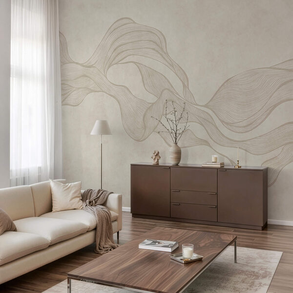 Biało-brązowy wzór falisty