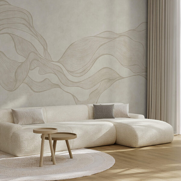 Biało-brązowy wzór falisty