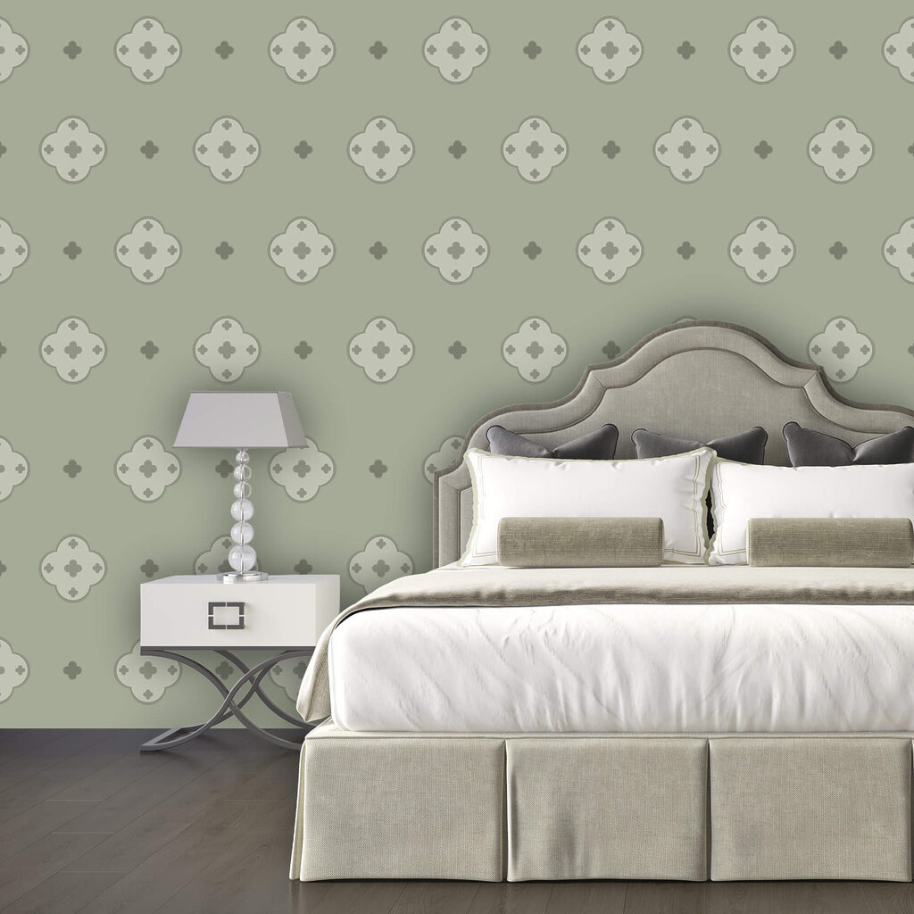 Wzór krzyżyków na zielonym tle