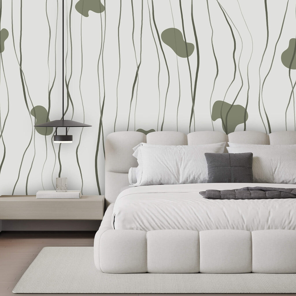 Wzór z zielonych i szarych linii