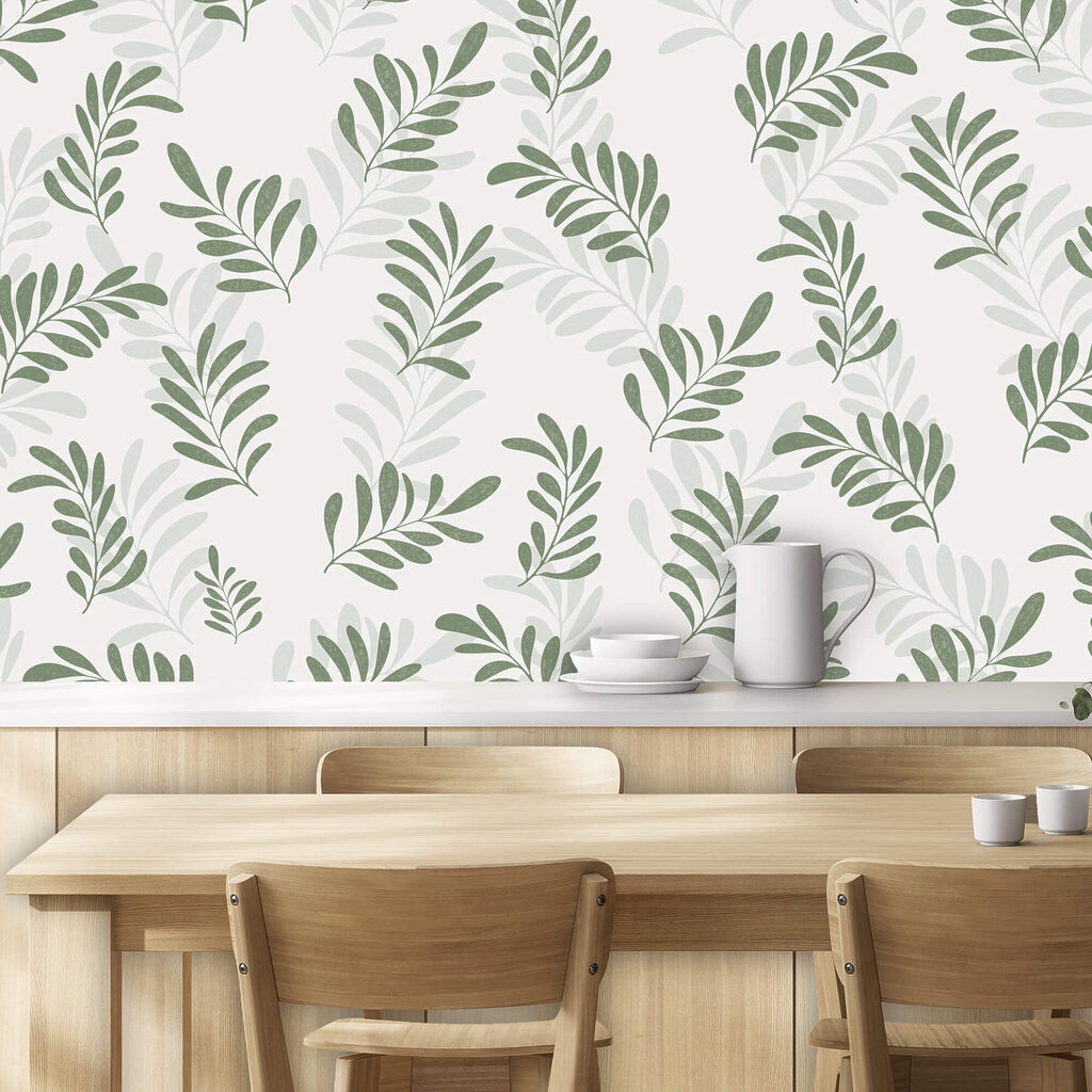 Wzór liści na białym tle