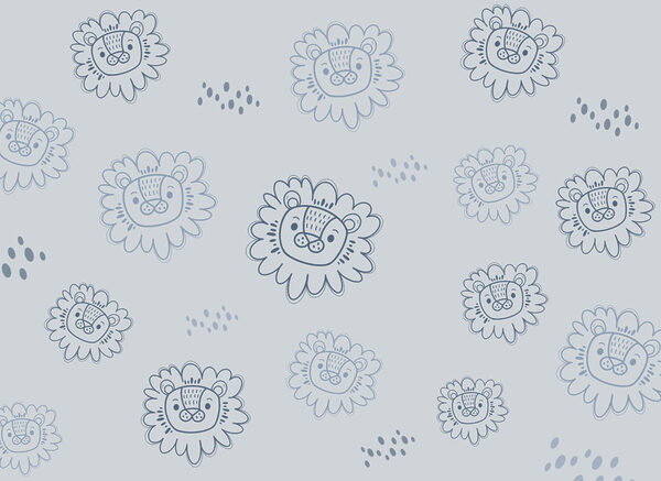 Pattern of blue lions