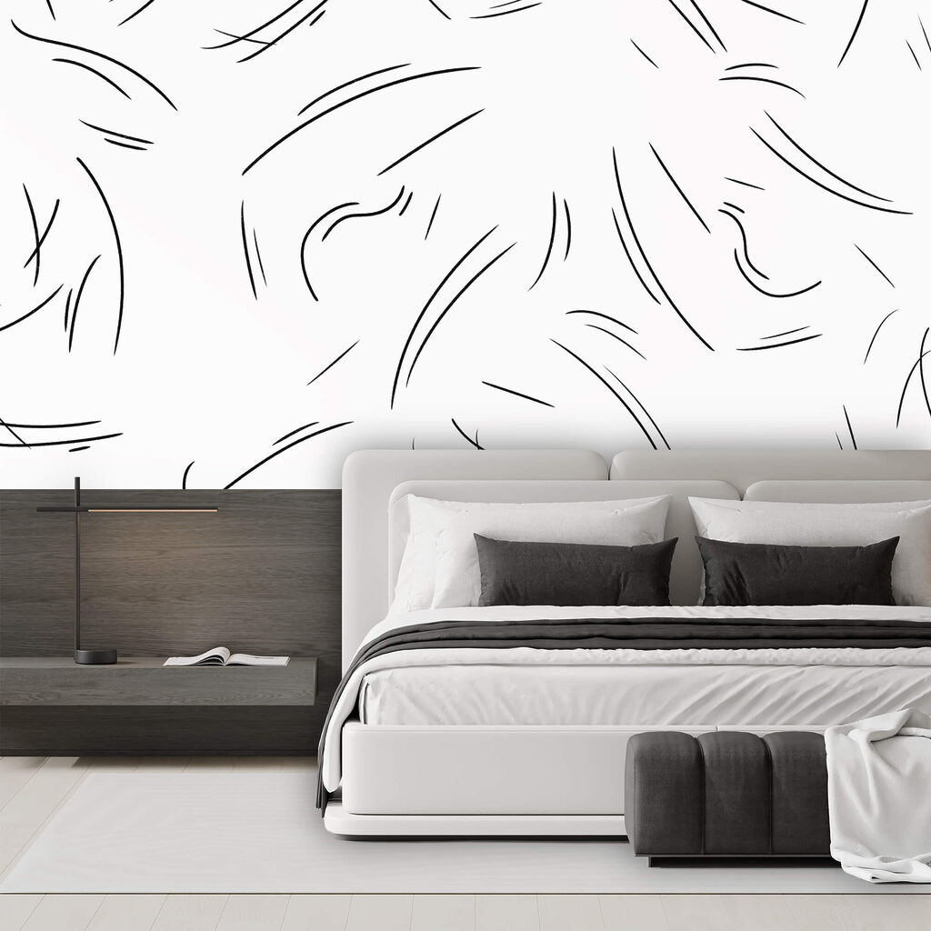 Czarne linie na białym tle