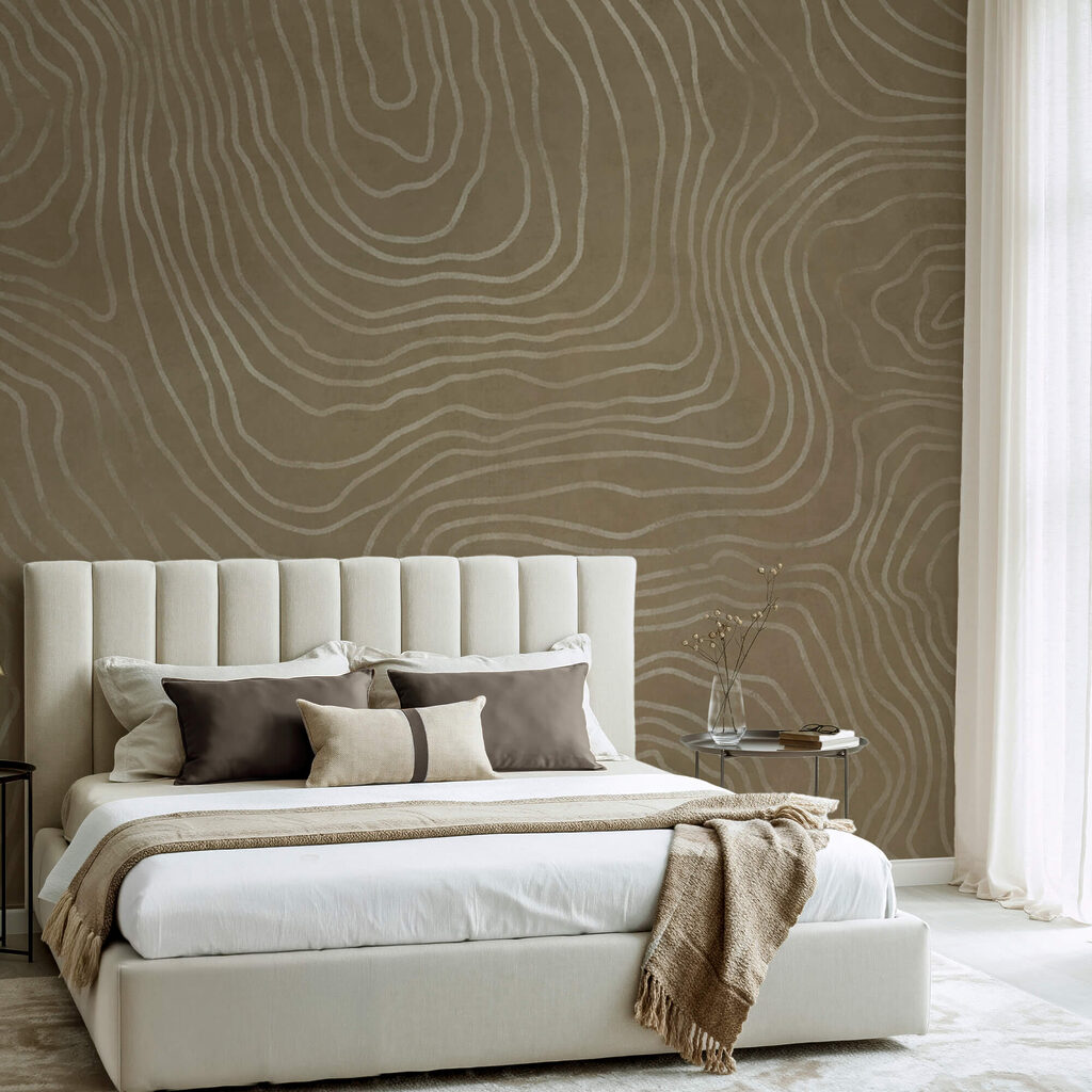 Brązowa powierzchnia z białymi liniami