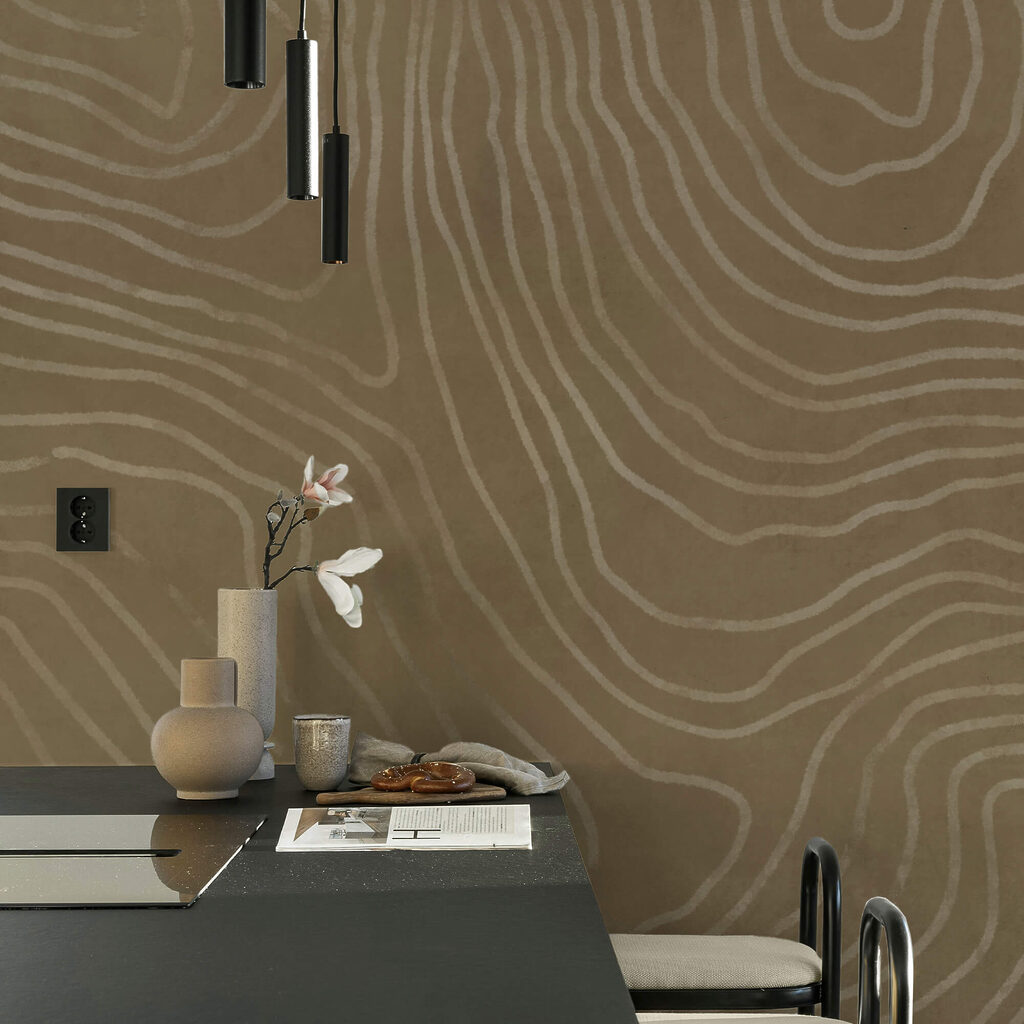 Brązowa powierzchnia z białymi liniami