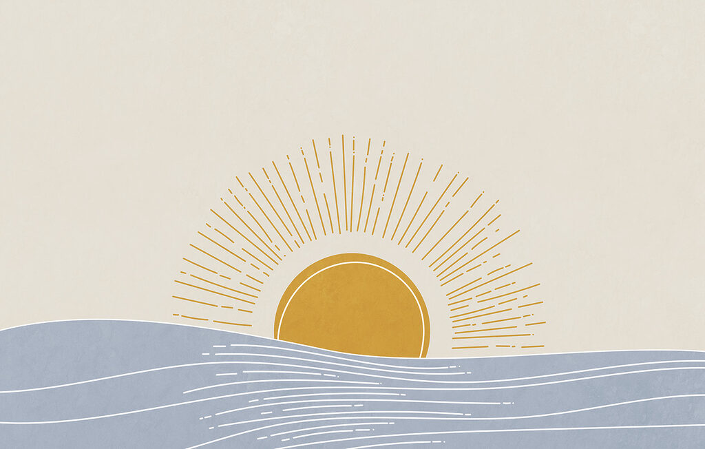 Sun rising over water Sun rising over water
