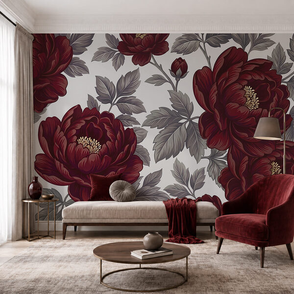 Fototapeta - Elegancki kwiatowy wzór w intensywnych kolorach (SKU: t00728) Fototapeta Fototapeta - Elegancki kwiatowy wzór w intensywnych kolorach (SKU: t00728)