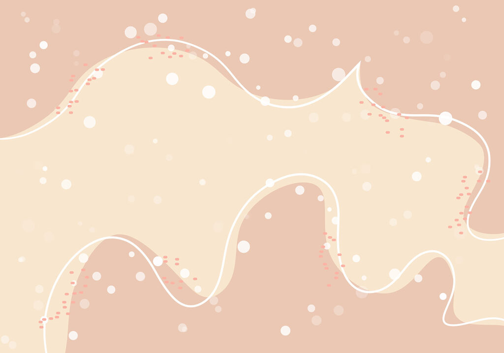 White and pink background with dots
