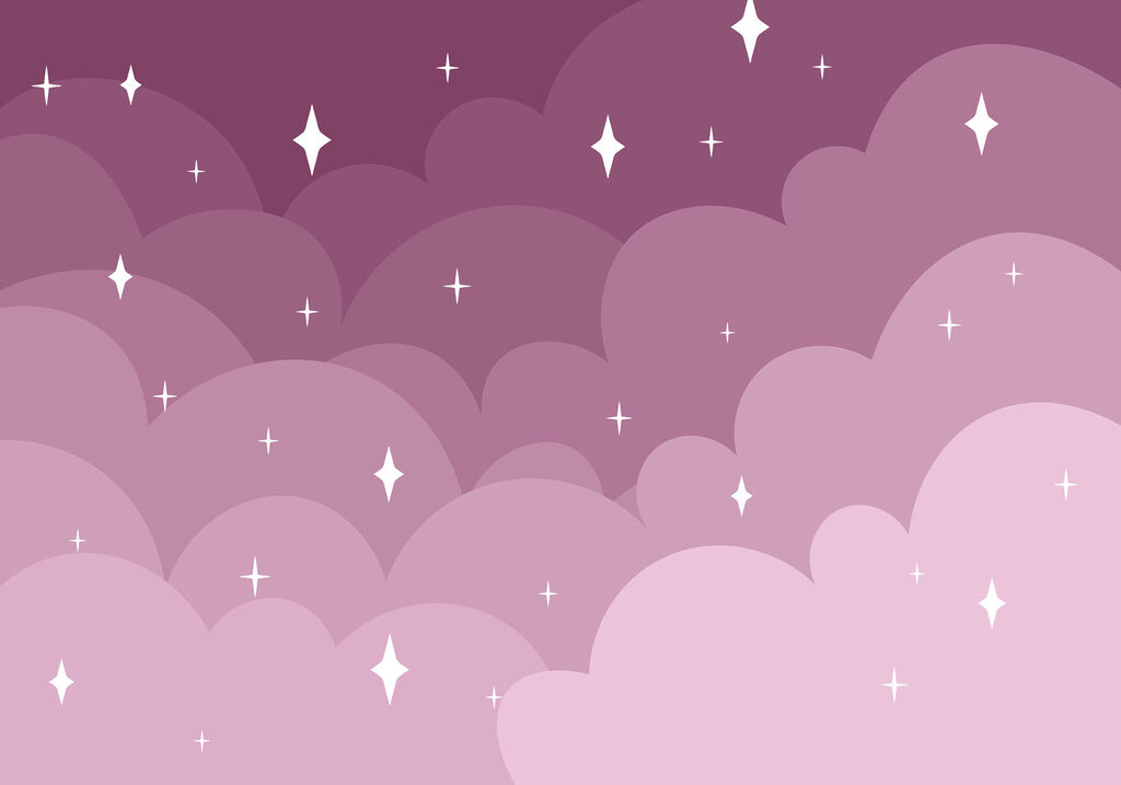 Purple and pink clouds and stars Purple and pink clouds and stars