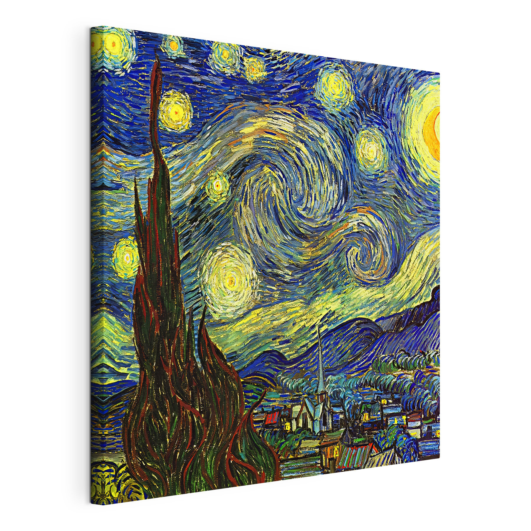 A painting of a starry night