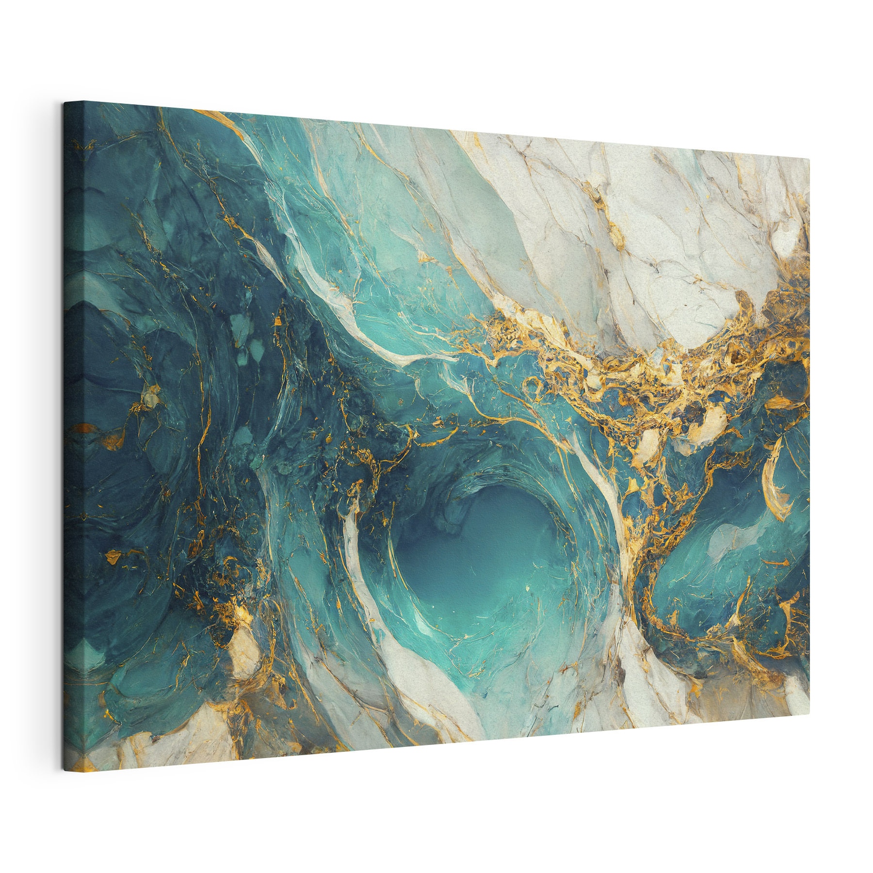 Aquamarine currents swirl into abyss