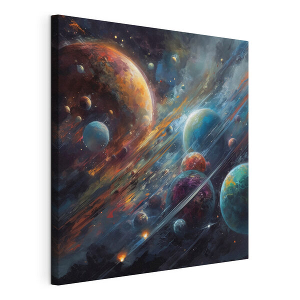 Planety w kosmosie z planetami i gwiazdami Obraz Planety w kosmosie z planetami i gwiazdami