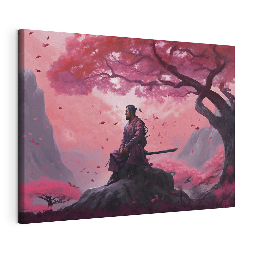 A man sitting on a rock with a sword A man sitting on a rock with a sword