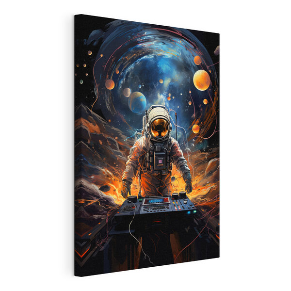 Obraz Astronauta w kosmosie z maszyną