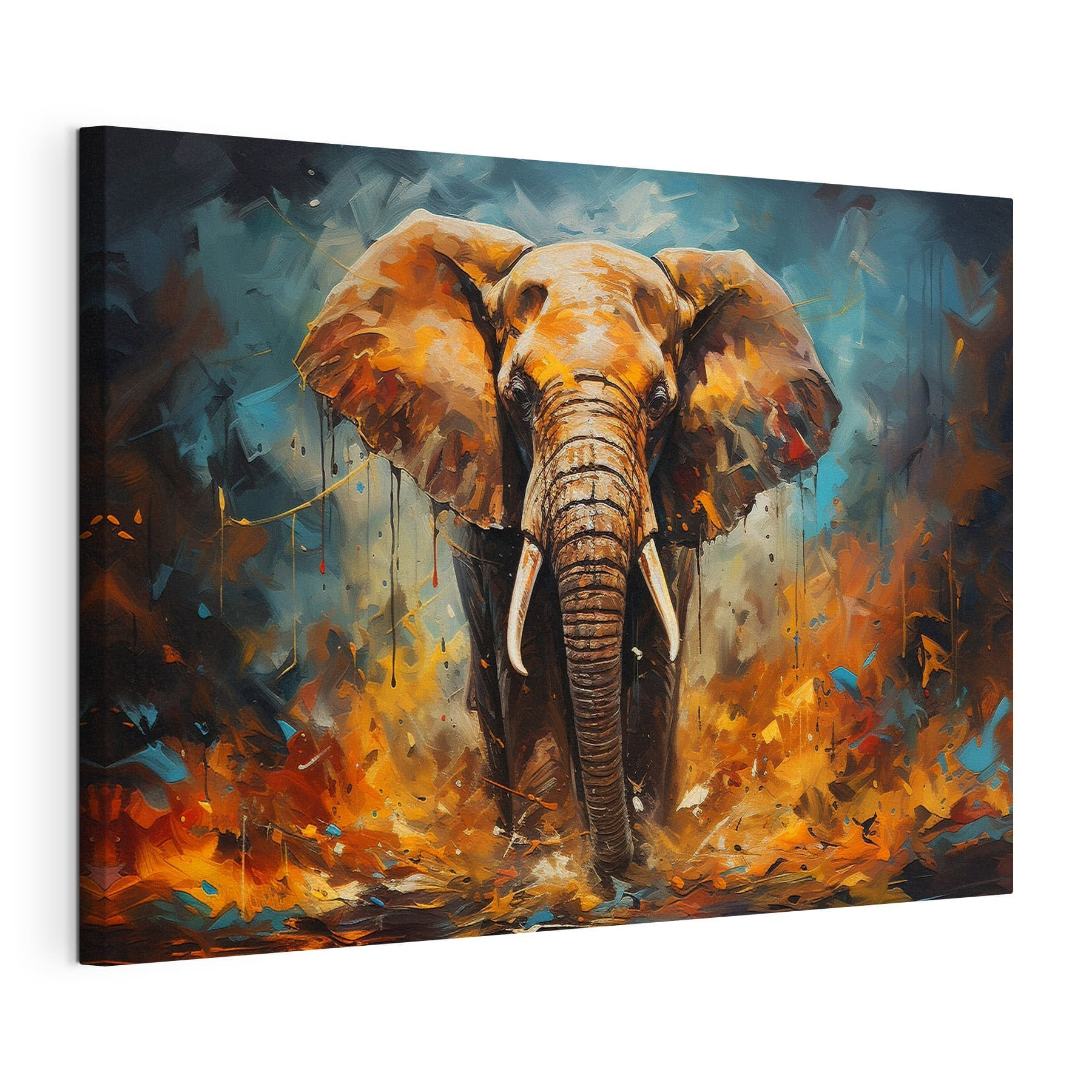 An elephant with tusks and dirt An elephant with tusks and dirt