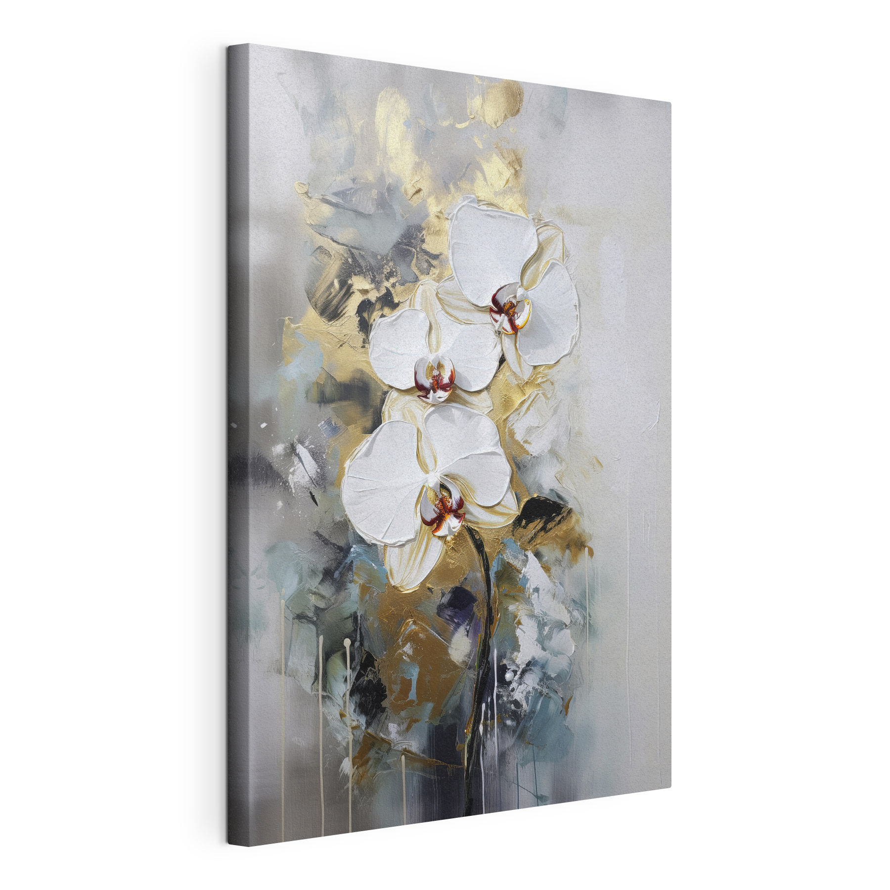 A painting of white flowers