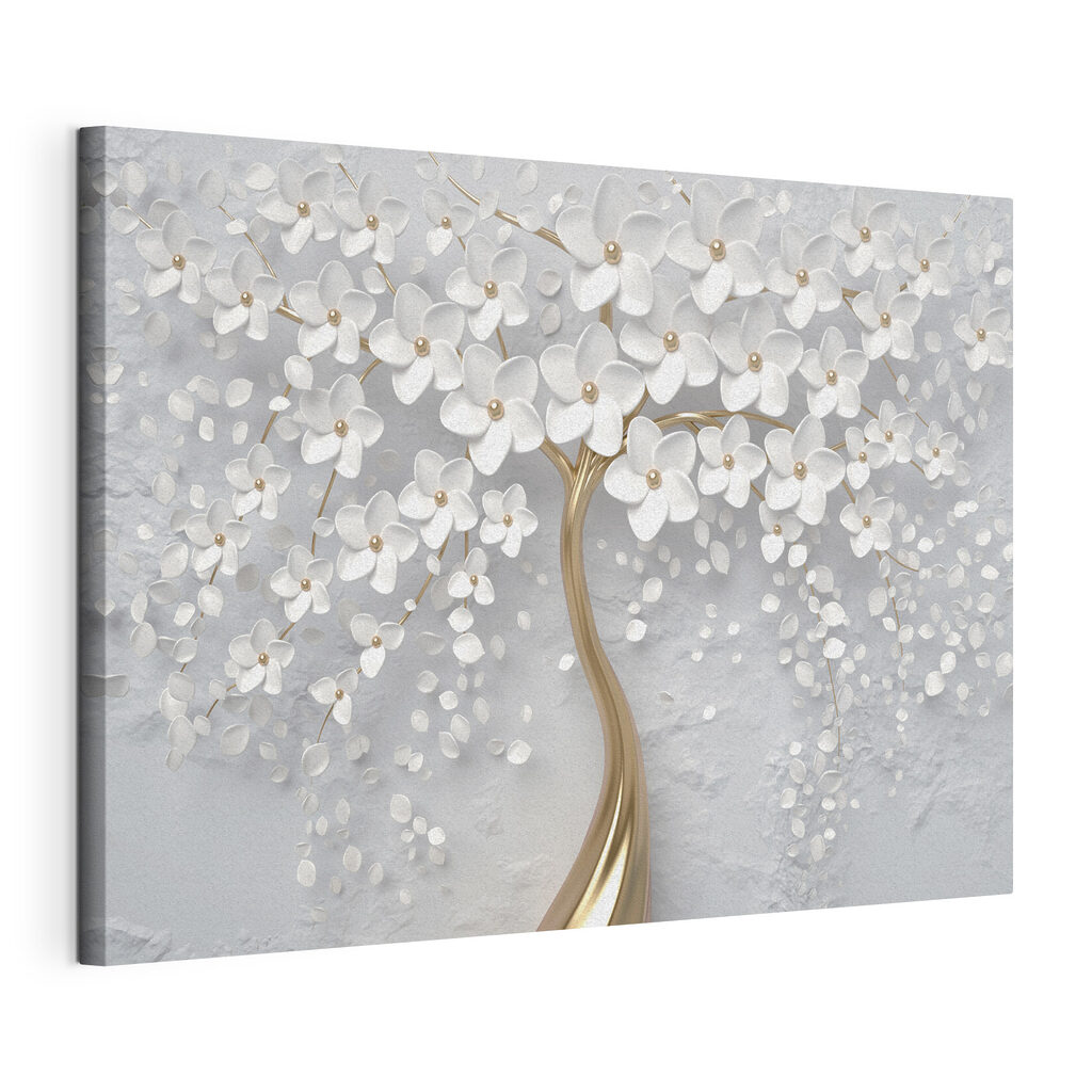 A tree with white flowers and leaves A tree with white flowers and leaves