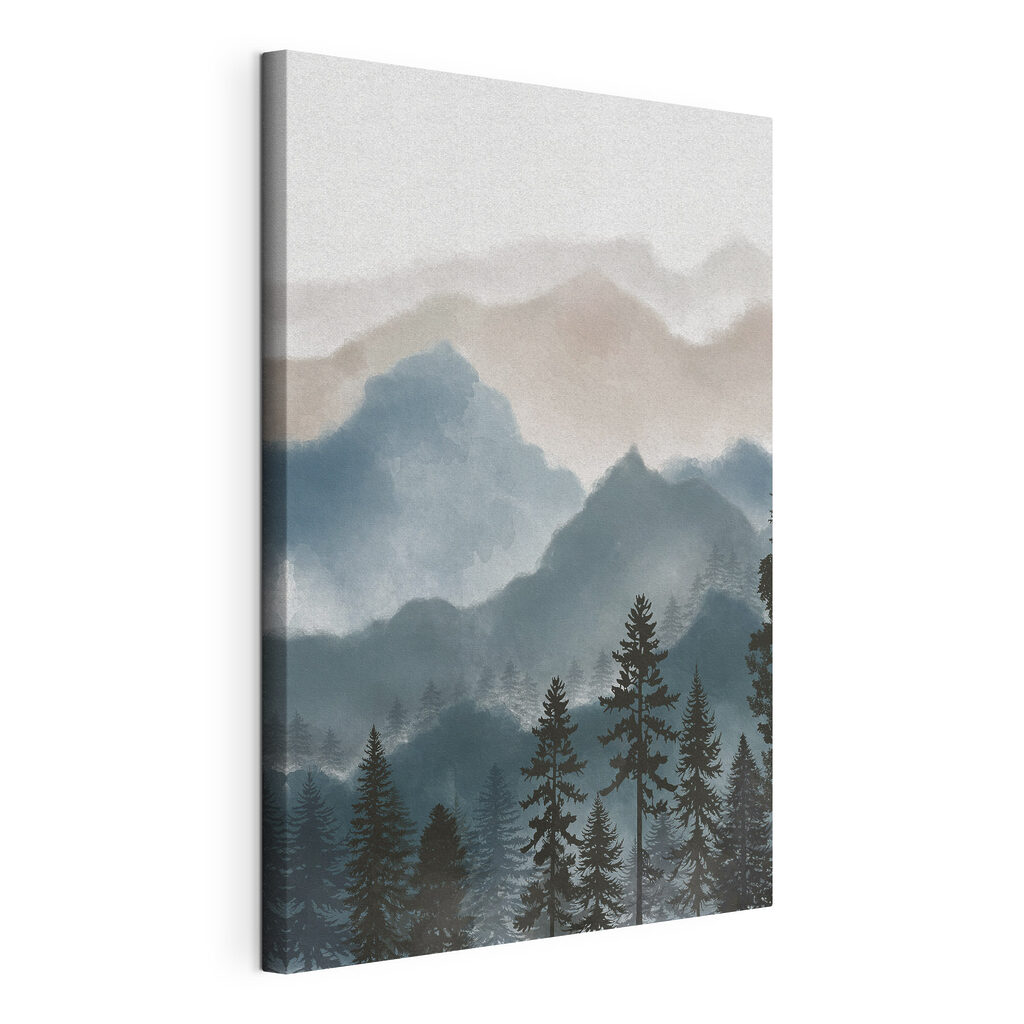 A landscape of mountains and trees A landscape of mountains and trees
