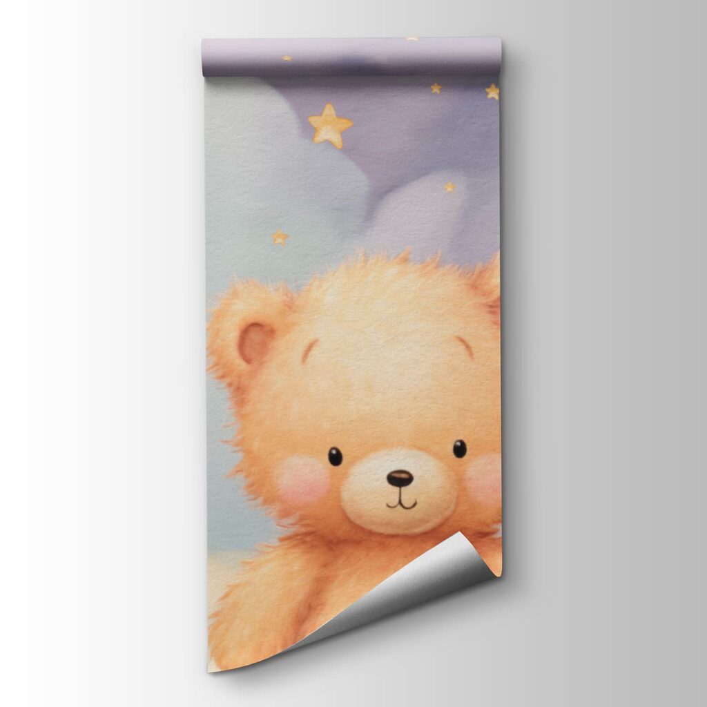 Teddy bear sitting on a cloud