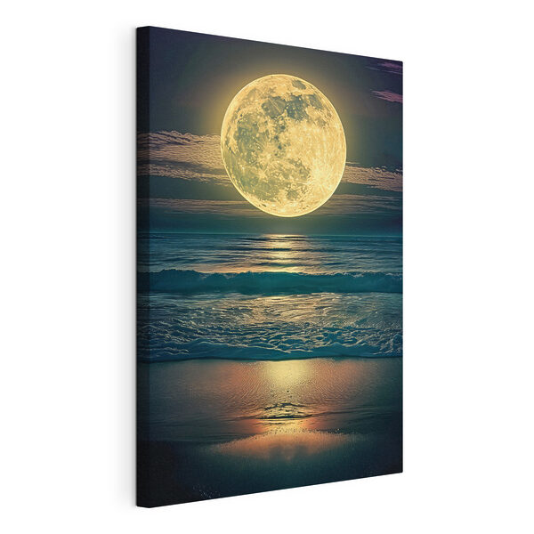 A moon over the ocean