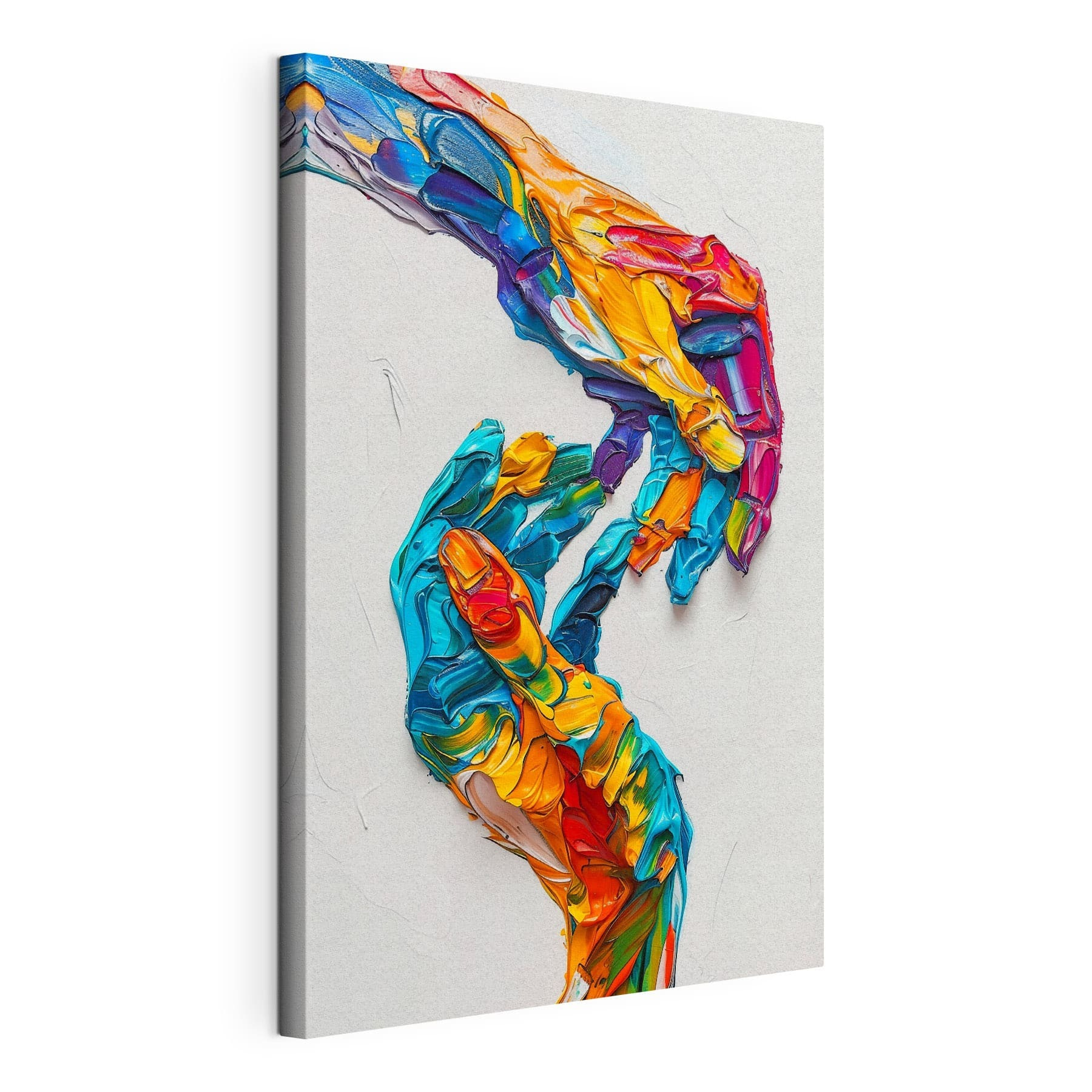 A hand painted with different colors A hand painted with different colors