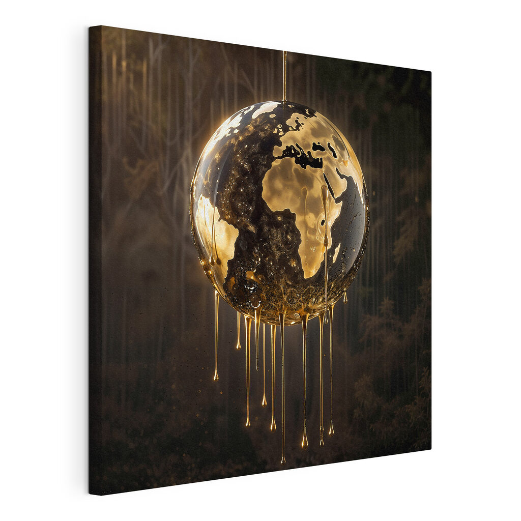 A globe with dripping liquid