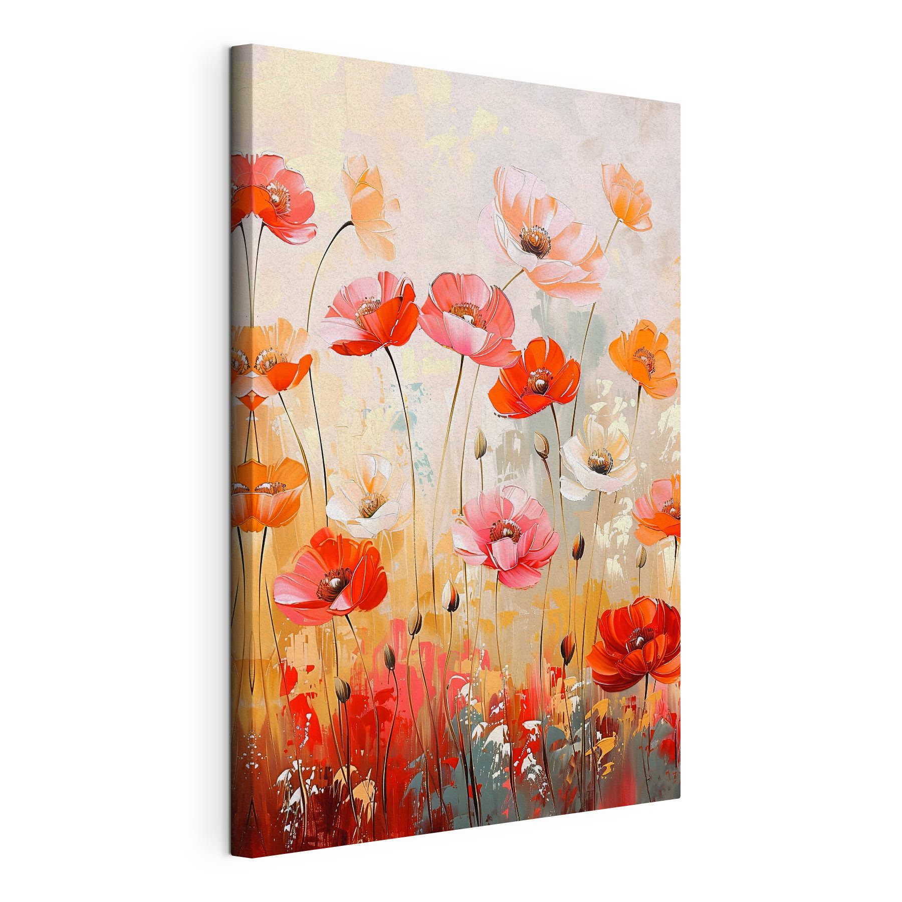Vibrant blossoms in a colorful field